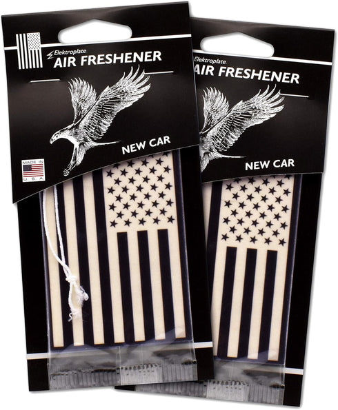 Elektroplate Inverted Black and White American Flag Automotive Air Fresheners for Vehicles | New Car Scent (6-Pack) | Made in the USA...