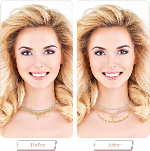 9Pcs Anklet Extender, Mabor Removable Necklace for Women Necklace Extenders Stainless Steel Jewelry Chain Extenders for Bracelet Necklace(Gold/Sil...