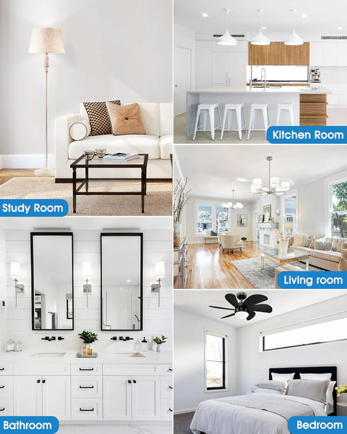 EvaStary Ceiling Fan Light Bulbs, 60W Equivalent E12 LED Bulb, Super Bright 600LM Daylight 5000K Small Base A15 Shape Candelabra Bulb for Chandeli...