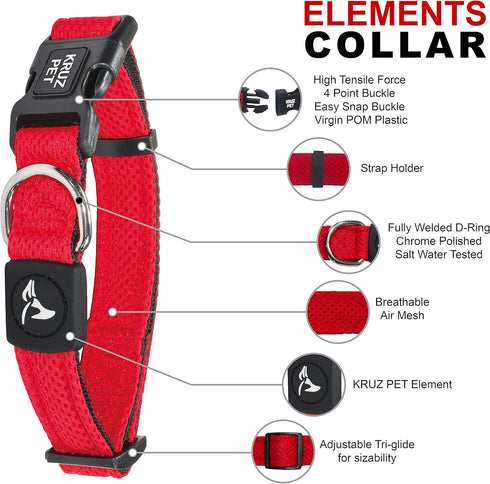 Kruz Original Heavy-Duty Adjustable Dog Collar - Ultra Soft Padding, Lifetime Durability, Comfortable Collar for Large, Medium, and Small Dog Bree...