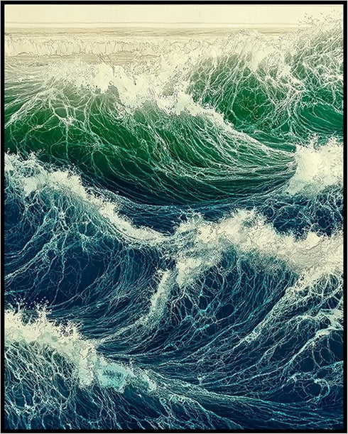 Posterizer 1 pcs-ocean waves-beautiful nature art work 6-Landscape & Nature Art-Coastal & Nautical Art-Decor for Home & Office- unframed wall art...