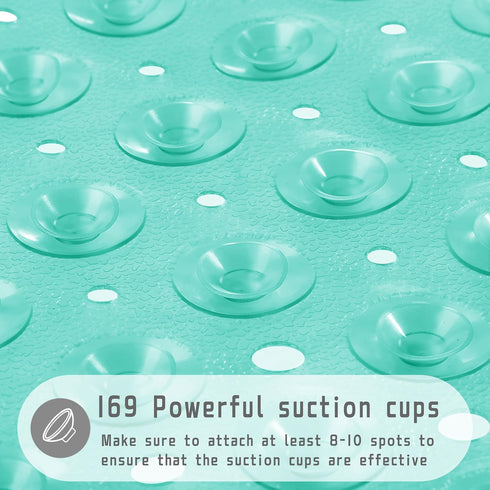 Yimobra Shower Stall Mat Non Slip, 21x21 Inch, Soft Square Bath Mat for Shower with Suction Cups and Drain Holes, Stall Floor Mats for Bathroom, M...