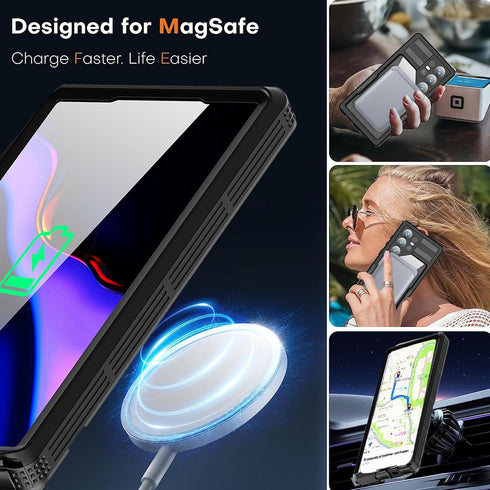 NINKI Compatible with Magsafe Case for Samsung Galaxy S24 Ultra Case Waterproof with Screen Protector,Magnetic Protective Case for Samsung S24 Ult...