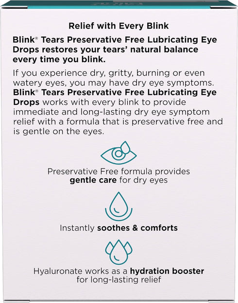 Blink Tears Preservative Free Lubricating Eye Drops 25 ct 0.01 fl oz EA (0.4 mL EA) (Pack of 2)...