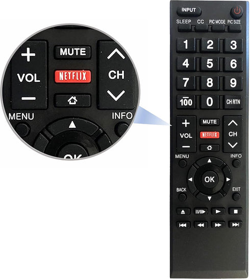 Universal Remote Control for All Toshiba TVs, LCD, LED, Smart, and 4K TVs. No Setup Needed....