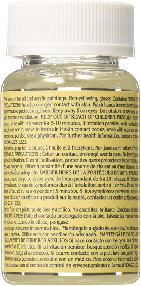 Grumbacher Picture Varnish for Oil & Acrylic Paintings 2-1/2 Oz. Jar, #550-2, 2.5 Fl Oz (Pack of 1)...