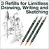 Faber-Castell Perfect Pencil Castell 9000 and 3 Count Pencil Refill - #2 Lead Pencil, Sharpener and Pencil Extender (Pack of 1)...