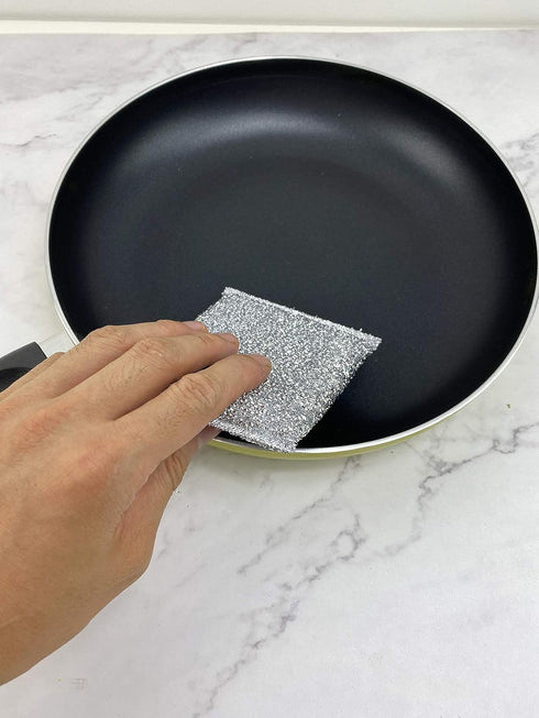 6 Pack Non-Scratch Scrub Sponges Pads, Cleaning Scrub Sponge, Dish Wash Sponge, Kitchen Sponge, Multi-Use Heavy Duty Scrub Sponge - 3 Pieces Silve...