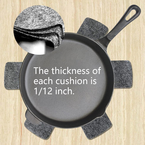 Pot and Pan Protectors Set of 12, 3 Different Size Larger & Thicker Pan Protectors for Stacking and Protecting Your Cookware...