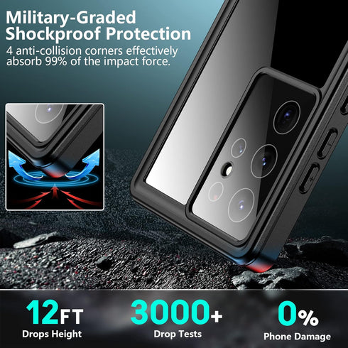 SPIDERCASE Designed fo Galaxy S23 Ultra Case Waterproof,Built-in Screen Protector Full Protection Heavy Duty Shockproof Anti-Scratched Rugged Case...