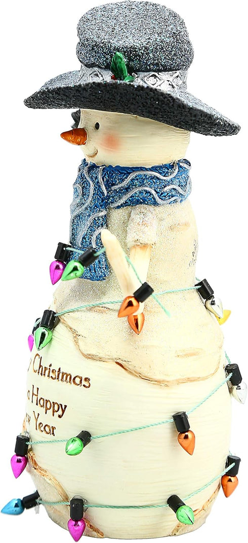 Pavilion Gift Company Pavilion-Merry Christmas and A Happy New Year-6 Inch Collectible BirchHearts Snowman Figurine, 6", White...