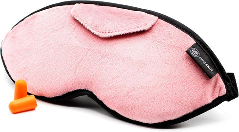 Dream Essentials Opulence Micro Plush Sleep Mask with Soft Foam Earplugs (Peacefully Pink)...