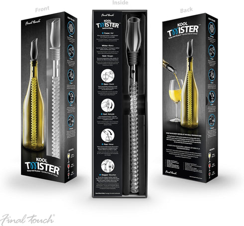 Final Touch Kool Twister 2-in-1 Wine Bottle Chilling Stick & Pourer (KT523)...