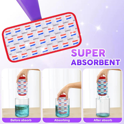 Thickened & Reusable Mop Pads for Swiffer WetJet Spray Mop, Wet Pads Refill for Swiffer Wet Jet Spray Mop Starter Kit, Machine Washable Microfibre...