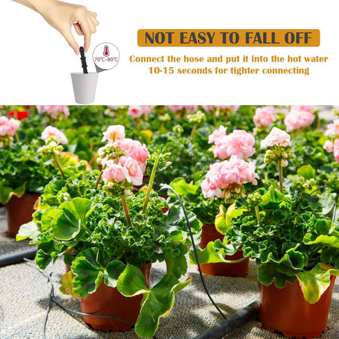 100Pcs Drip Irrigation Fittings 1/4” Single Barbed Coupling Connectors Drip Sprinkler Head Barbed Connectors, Irrigation Tubing Drip Line Coupler ...