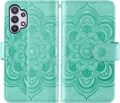 Asuwish Phone Case for Samsung Galaxy A32 5G 2021 6.5 inch Wallet Cover with Tempered Glass Screen Protector and Flip Card Holder Cell Accessories...