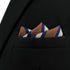 S&W SHLAX&WING Striped Pocket Square for Men Navy Blue with White Brown Stripes Business...