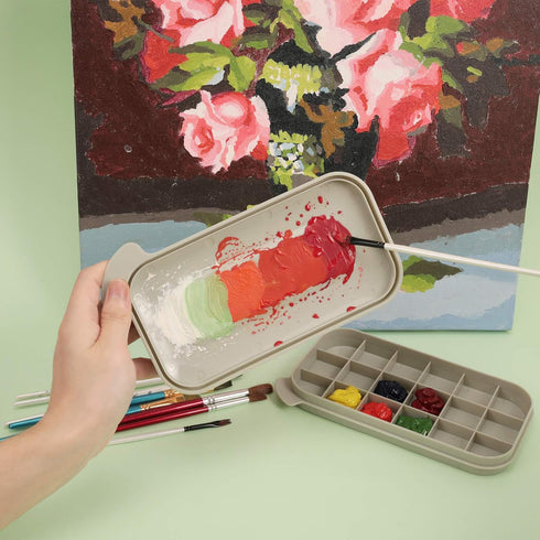 MyLifeUNIT Paint Brush Cleaner, Paint Brush Holder and Organizers with Palette for Acrylic, Watercolor, and Water-Based Paints (Grey)...