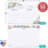 321Done 4" x 6" Floral Recipe Cards (Set of 50) - Thick Double Sided Premium Card Stock - Made in USA - Watercolor Flowers on White, Large Notes F...