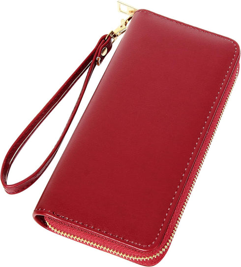 VOCUS Womens Wristlet Wallet Zip Around Clutch Wallet Large RFID Blocking PU Leather Bifold with Phone Holder for Travel...