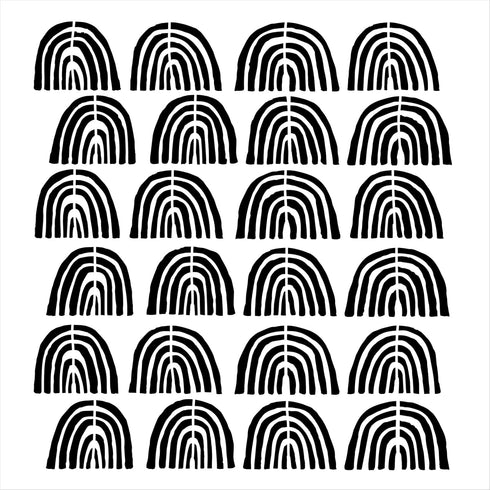 Hand Drawn Rainbow Repeat Pattern Stencil by StudioR12 - Select Size - USA MADE - Wall Floor Tile Template for Painting & DIY Boho Decor | STCL678...