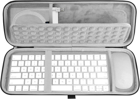 GEEKRIA Keyboard Carrying Case, Hard Shell Protective Travel Bag. Compatible with Magic Keyboard, Magic Keyboard and Magic Mouse Combo Case (Light...