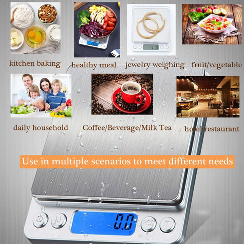 Food Scale, Kitchen Scale, Digital Scale 3000g/0.1g Pocket Jewelry Scale Grams and Ounce Scale for Cooking, Baking, Tare Function, PCS Function, L...