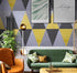 8630 Geometric Triangle Peel and Stick Wallpaper Yellow/Gray Removable Diamond Self Adhesive Contact Paper Shelf Liner for Office Background Furni...