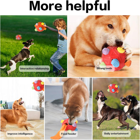 Snuffle Ball for Dogs,Encourage Foraging Skills Training Puzzle Feeders Toy,Interactive Dog Foraging Toys,Chew Toys for Small/Medium/Large Dogs (R...