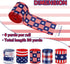 30 Yards Patriotic Wired Edge Ribbon American Flag Stars Stripes Truck Craft Ribbon 4th of July Fabric Ribbon for Independence Day Memorial Day Wr...