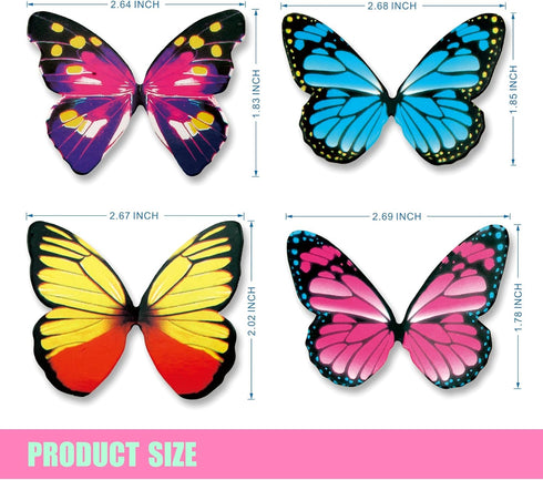Butterfly cake Toppers 40Pcs Set, GUCUJI Chocolate Mousse Cake Cupcake Toppers Picks Decoration (4 Patterns X 10)...