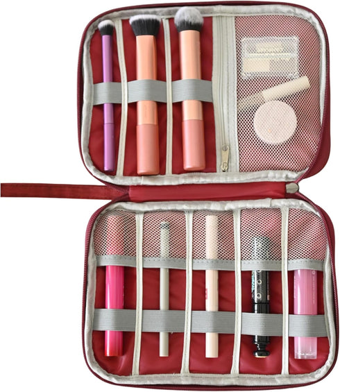 QUEEN Makeup Travel Bag, Cosmetic Bags for Women, Makeup Bag Small, Small Pouch for Purse, Cosmetic Travel Bag, Makeup Organizer Countertop, Skinc...