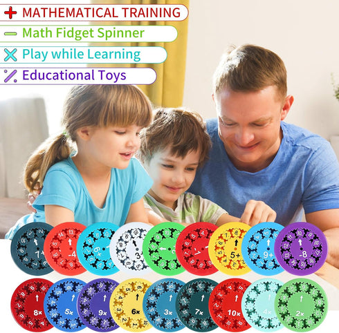 Math Fidget Spinners, Math Facts Fidget Spinners, Numbers Addition & Multiplication Math Games for Kids 3+, Kindergarten Math Learning & Education...