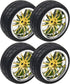 4Pcs 2.59in Rubber Tires & 12mm Hex Plastic Wheel Rims Set 14-Spoke w/Foam Compatible with Traxxas Kyosho HPI Tamiya Associated 1/10 RC On-Road To...