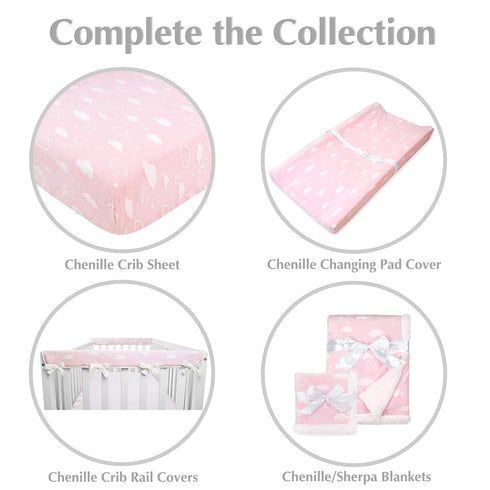 American Baby Company Heavenly Soft Chenille Sherpa Receiving Blanket, 3D Pink, 30" x 35", Warm and Cozy for Boys and Girls, Ideal for Baby Carrie...