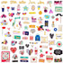 FaCraft Scrapbooking Supplies Ephemera Die Cuts Stickers (95 pcs Love)...