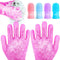 Dog Bath Gloves with 4Pack Dog Toothbrush, Dog Grooming Kit, Dog Finger Toothbrush for Small Breed, Medium Large Dogs, Silicone Dog Washing Gloves...