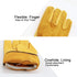 OZERO Leather Work Gloves Flex Grip Tough Cowhide Gardening Glove for Wood Cutting/Construction/Driving/Garden for Men and Women 1 Pair (Gold,Larg...