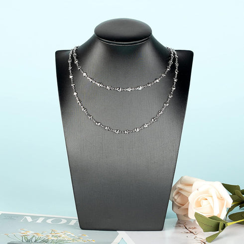 YOUBEIYEE Silver Jewelry Making Chains Bulk with Jump Rings and Lobster Clasps, Solid Heart Star Rolo Link Chain Bracelets Anklets DIY Jewelry Sup...
