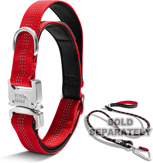 Black Rhino - Tactical Dog Collar Ultra-Soft Neoprene Padded Dog Collars for Medium, Large, XL Dogs | Heavy Duty Metal Buckle | Padded Handle for ...