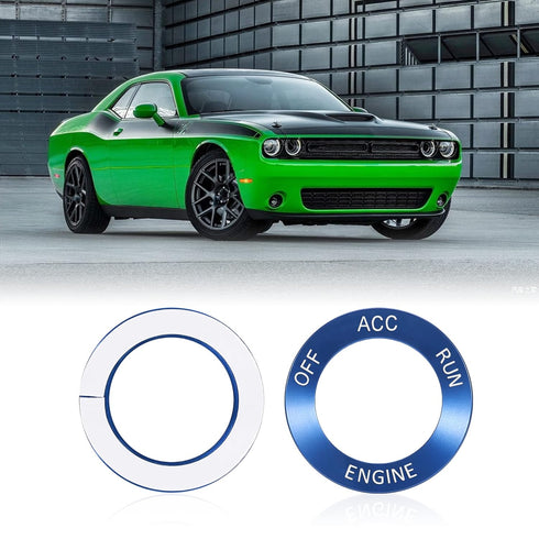 TOMALL Aluminum Alloy Engine Start Stop Push Button Ring Compatible with Dodge Challenger Charger 2015-2020 Car Power Ignition Switch Button Cover...