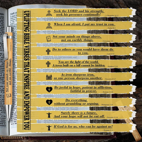 30pcs Bible Verse Pens Bamboo Christian Pen Wooden Bible Pen Inspirational Bible Verse Ballpoint Pens Christian Bible Quotes Motivational Pens...