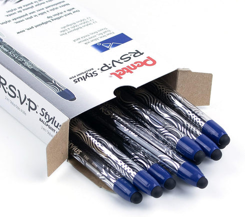 Pentel RSVP STYLUS Ballpoint Pen, Fine Line, Blue Ink (BK90L-C)......