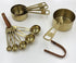 XINLI Measuring cups and spoons set, stainless steel with durable copper plating, plus brown leather buckle...