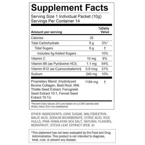 Munchkin® Milkmakers® Lactation Drink Mix Supplement with B Vitamins/Collagen/Fenugreek & Milk Thistle for Breastfeeding Moms, Berry Lemonade, 14 ...