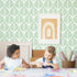 Cohoo Home Green Wallpaper Peel and Stick Wallpaper Boho Contact Paper for Cabinets Modern Self-Adhesive Removable Wallpaper Sage Green White Leaf...