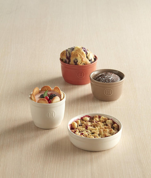 Emile Henry 5" x 1.5" Creme Brulee Dishes (Set of 2) | Burgundy...