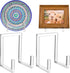 2 Pcs Acrylic Plate Stand Clear Easel Stand for Display 8 Inch Acrylic Photo Frame Bowl Stands Holder Tall Clear Vinyl Record Storage Decorative P...