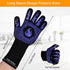 BBQ Fireproof Gloves, Grill Cut-Resistant Gloves 1472°F Heat Resistant Gloves, Non-Slip Silicone Oven Gloves, Kitchen Safe Cooking Gloves for Oven...
