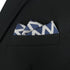 S&W SHLAX&WING Pocket Square for Men Satin Woven Rhombic Checkered Blue Grey for Party Prom...